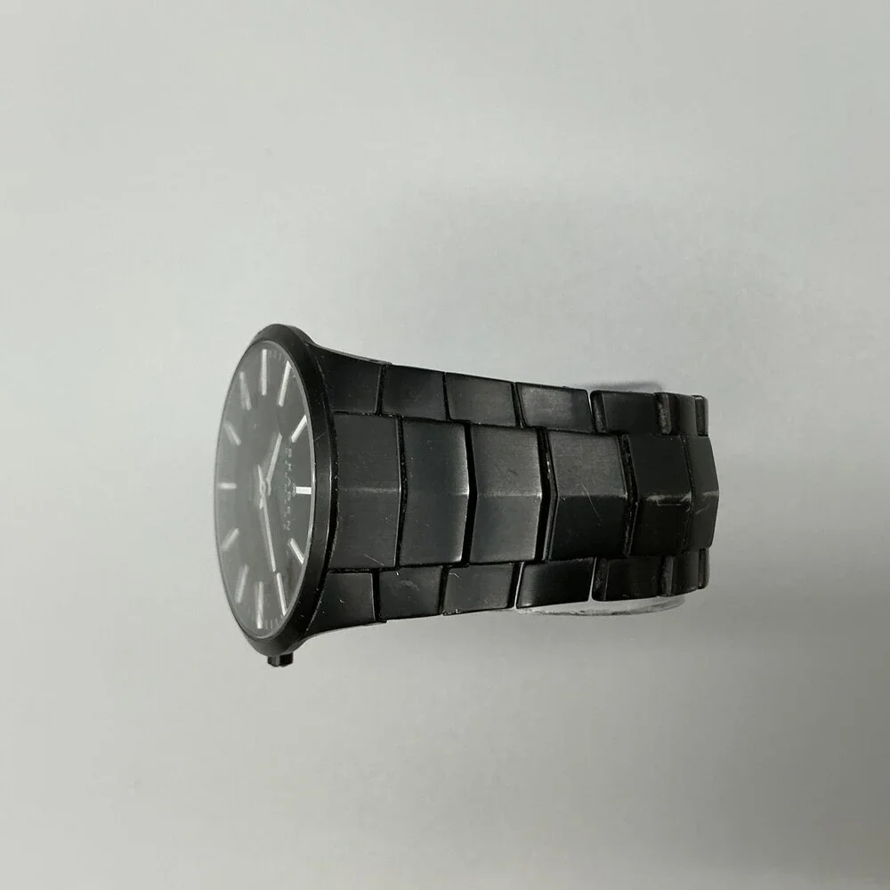 Skagen 696XLTMXB Mens Watch 38mm Black Dial Titanium Bracelet New Battery 7